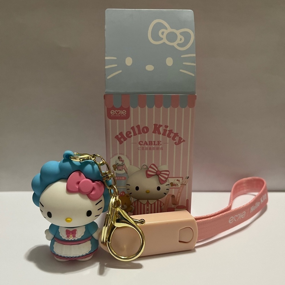 Hello Kitty Charger-Keychain Figure with IOS/USB-C Charge Strap-SECRET FIGURE